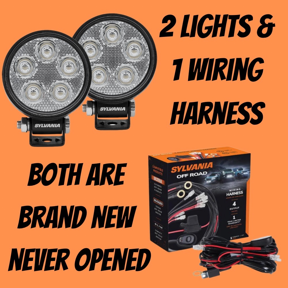 💡 SYLVANIA 3” LED Pod Lights + 4-Output Wiring Harness Combo – NIB